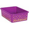 Teacher Created Resources Storage Bin, Plastic, Purple/Gold, 3 PK TCR20899